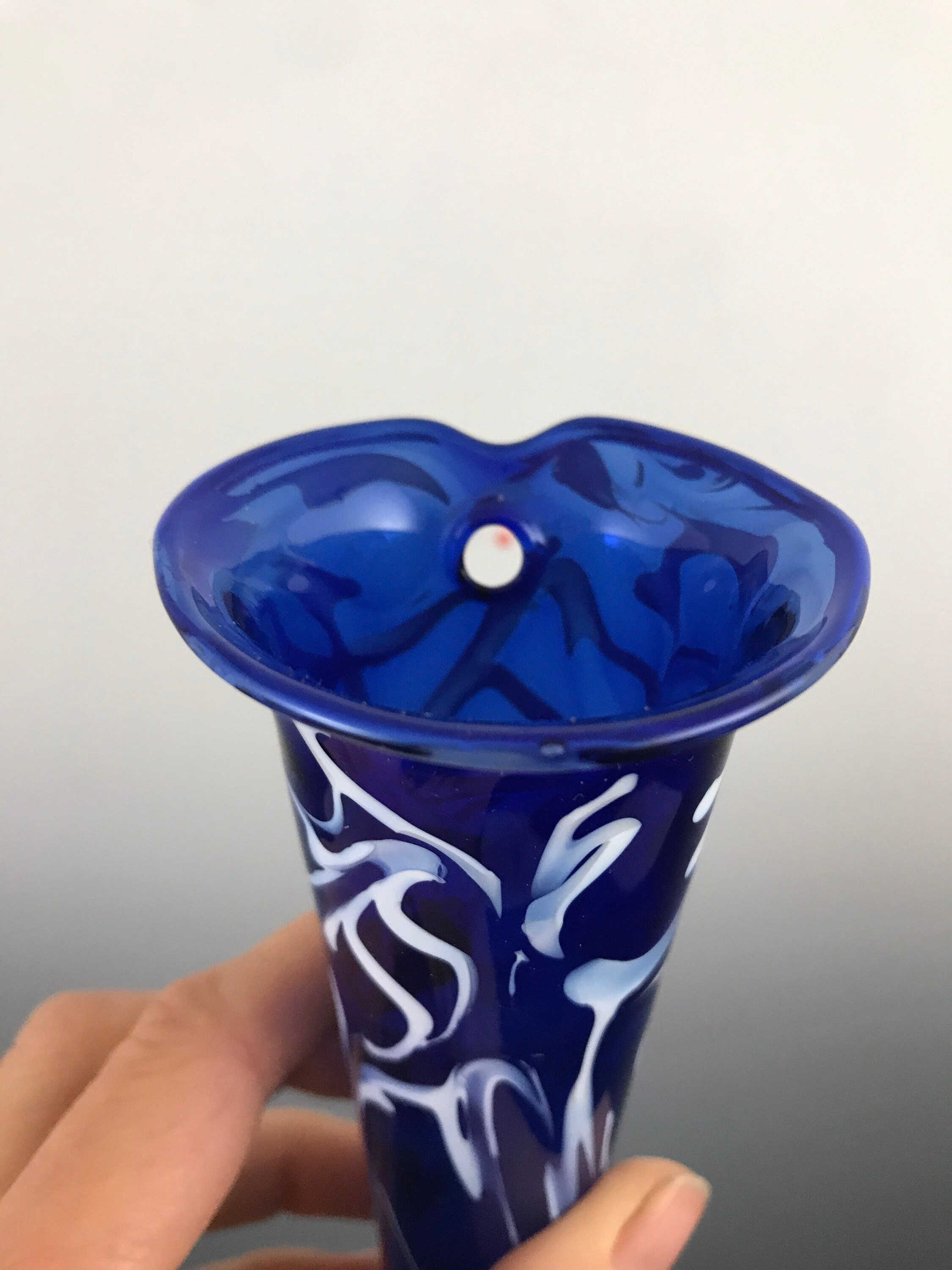 Blown Glass Wall Vase Hand Blown Wall Pocket Lampwork Etsy