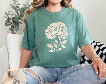 Floral Brain Comfort Colors® Shirt, Mental Health Awareness, Therapist Shirts, Counselor Shirt, Mental Health Matters