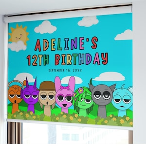 prunki verjaardag achtergrond, prunki incredibox partij sjabloon, bewerkbare prunki achtergrond, kleurrijke verjaardag achtergrond, prunki zeildoek