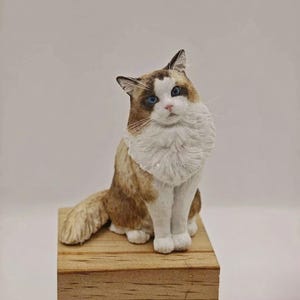 Custom Pet Cake Topper: Soft Pottery Cat Sculpture, Pet Memorial Gift, Pets Birthday Gifts