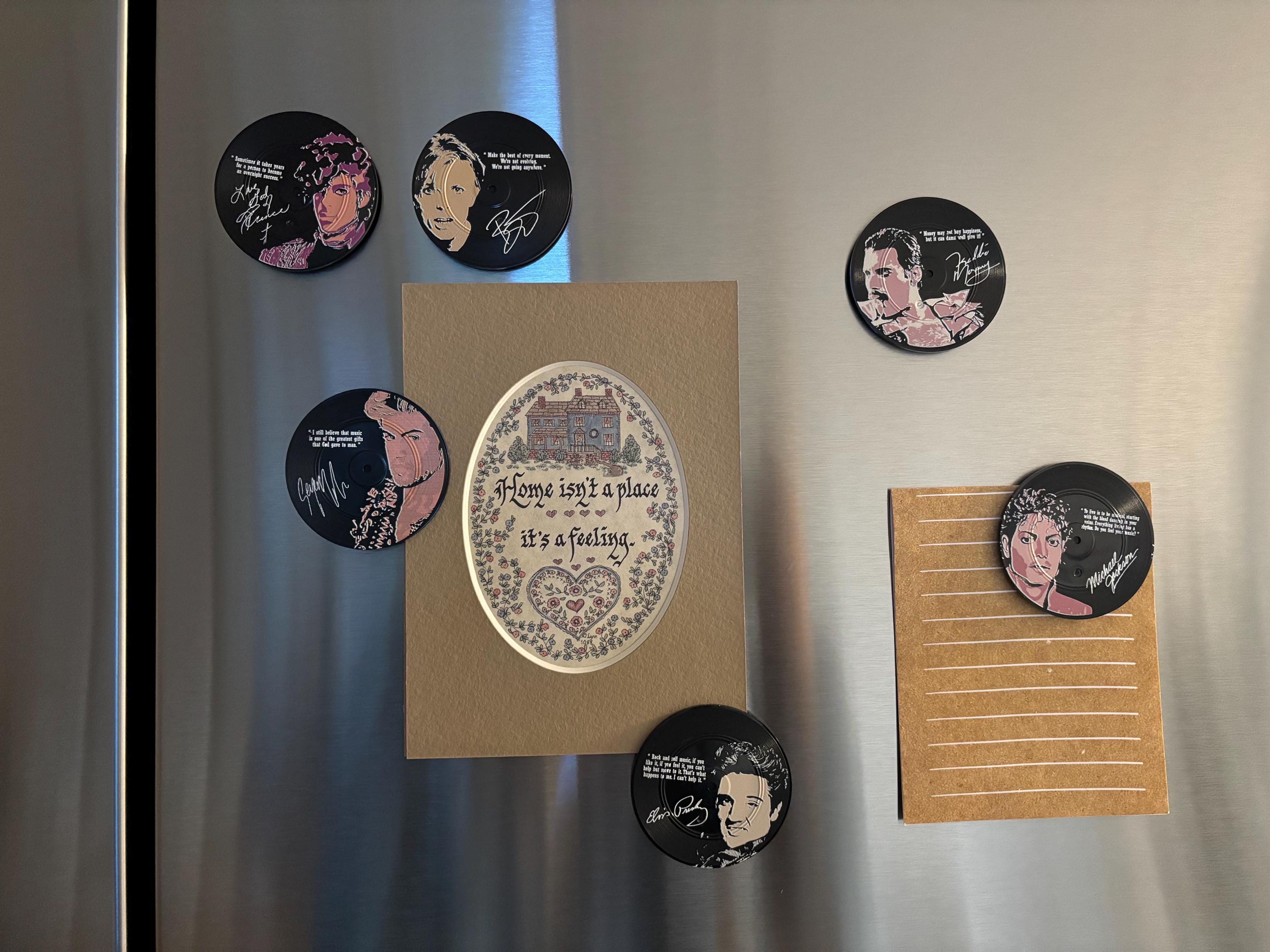 ロック＆ヒップホップビニールレコードマグネット、レトロ音楽愛好家