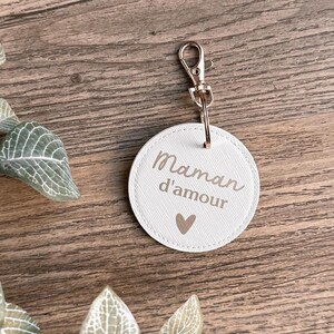 Porte-clés personnalisé • Cadeau pour maman, papa, marraine, mamie, frère ou ami(e) • Imitation cuir • Accessoire pour sac