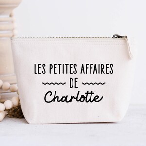 Astuccio personalizzato "Les petites affaires de..." con nome • Astuccio in cotone spesso • Regalo originale, tenero e pratico