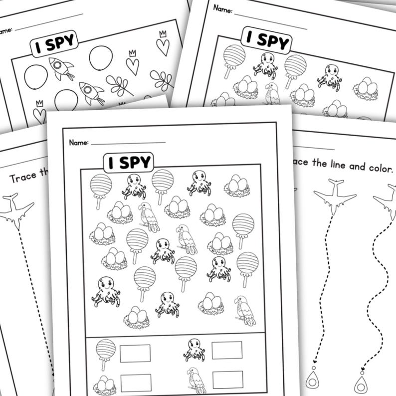 30 Kids Activity Pages | Printable Worksheets | Preschool Learning