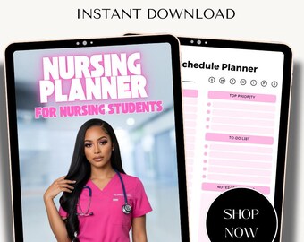 Editable Nursing Student Planner | 48-Page Canva Template, PDF, PNG, JPG | Instant Download, Nursing Planner, Nurse Student, Planner