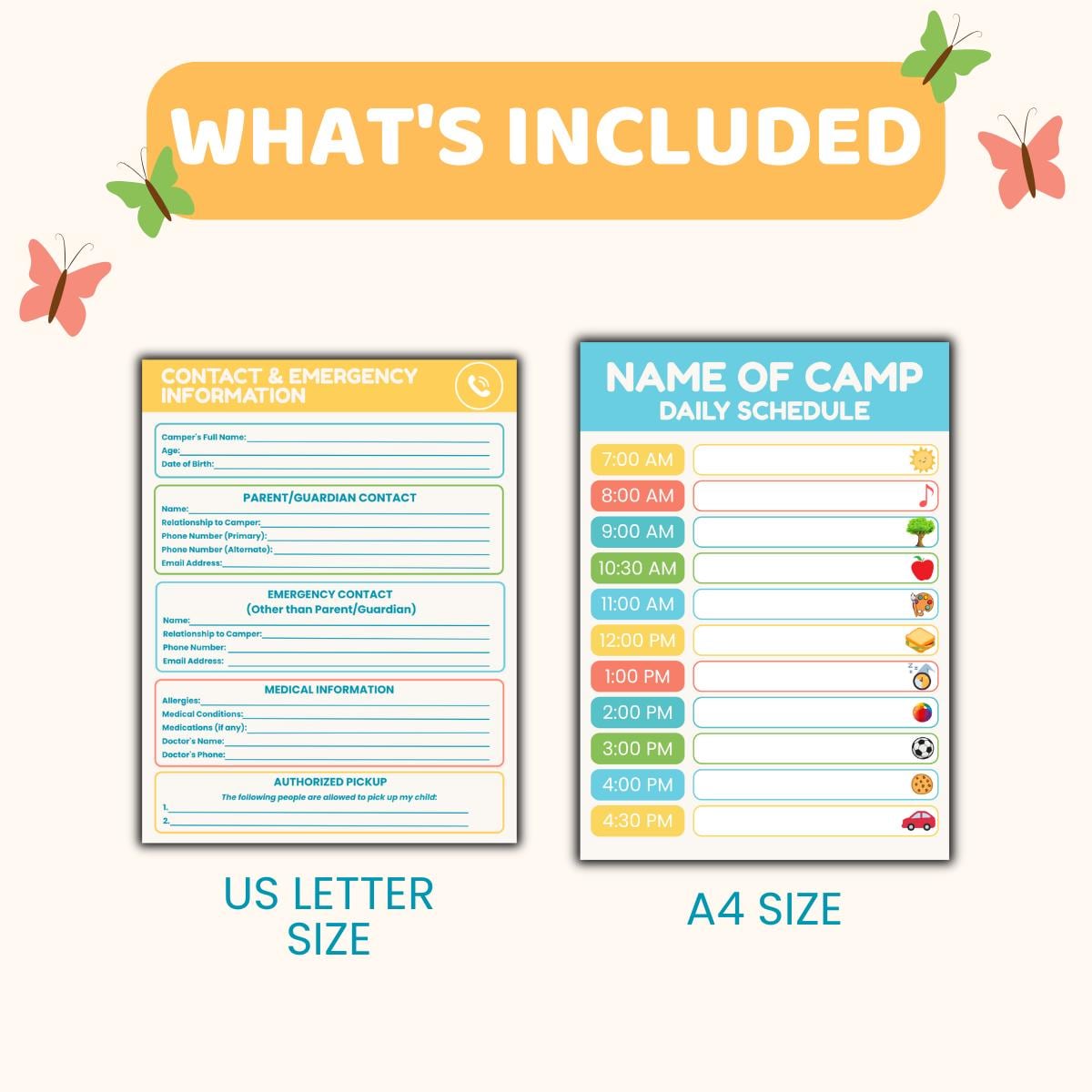 Summer Camp Welcome Packet | Editable Canva Template | 7 Pages | A4 ...