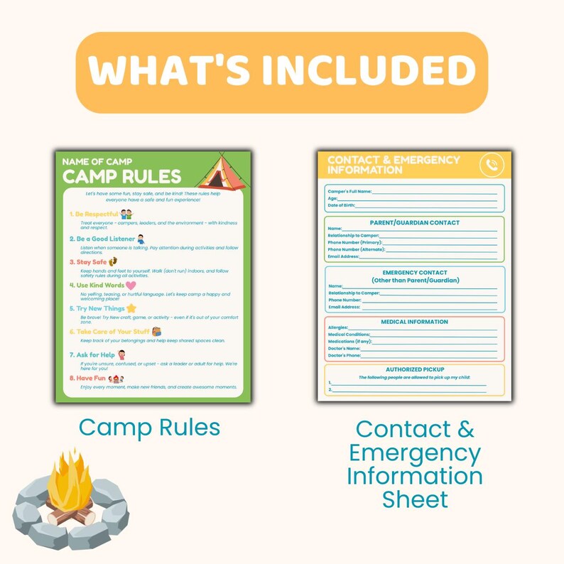 Summer Camp Welcome Packet | Editable Canva Template | 7 Pages | A4 ...