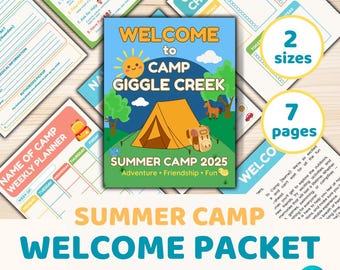 Summer Camp Welcome Packet | Editable Canva Template | 7 Pages | A4 & US Letter Sizes