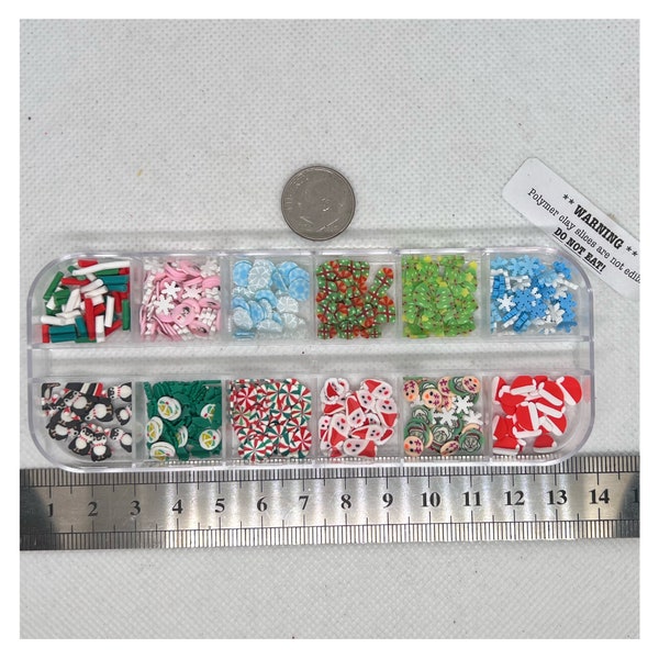 Christmas Collection Set Nail Resin Art Fimo Polymer Clay Slices *NON-EDIBLE sprinkles*