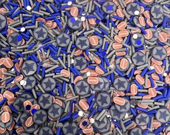Dem Boys American Football in Dallas Polymer Clay Slices: Nail Art, Resin Craft (Non-Edible)