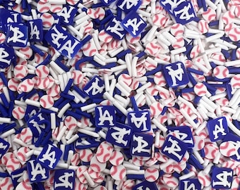 LA's Favorite Baseball Team Polymer Clay Slices: Nail Art Resin Crafts (Non-Edible)