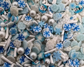 Winter Wonderland Polymer Clay Slices: Nail Art, Resin crafts (Non-Edible)