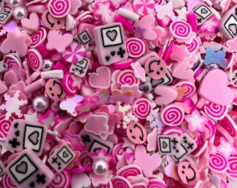 Pink Gamer Polymer Clay Slices: Nail Art, Resin crafts (Non-Edible)