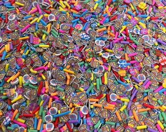 Birthday Cake Polymer Clay Slices: Nail Art, Resin crafts (Non-Edible)