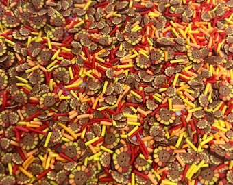 Turkey Trot Polymer Clay Slices: Fall Nail Art, Resin Craft (NON-EDIBLE)