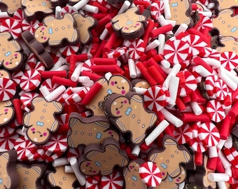 Catch the Gingerbread Man Mix Polymer Clay Slices: Nail art, Resin crafts (Non-Edible)