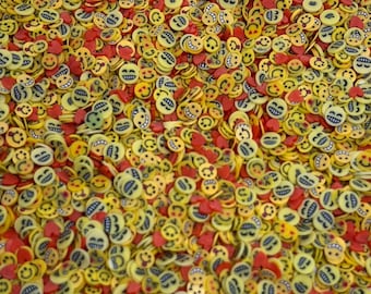 I Heart Smileys Mix Nail Resin Art lip gloss cuticle oil soap Fimo Polymer Clay Slices *NON-EDIBLE sprinkles*