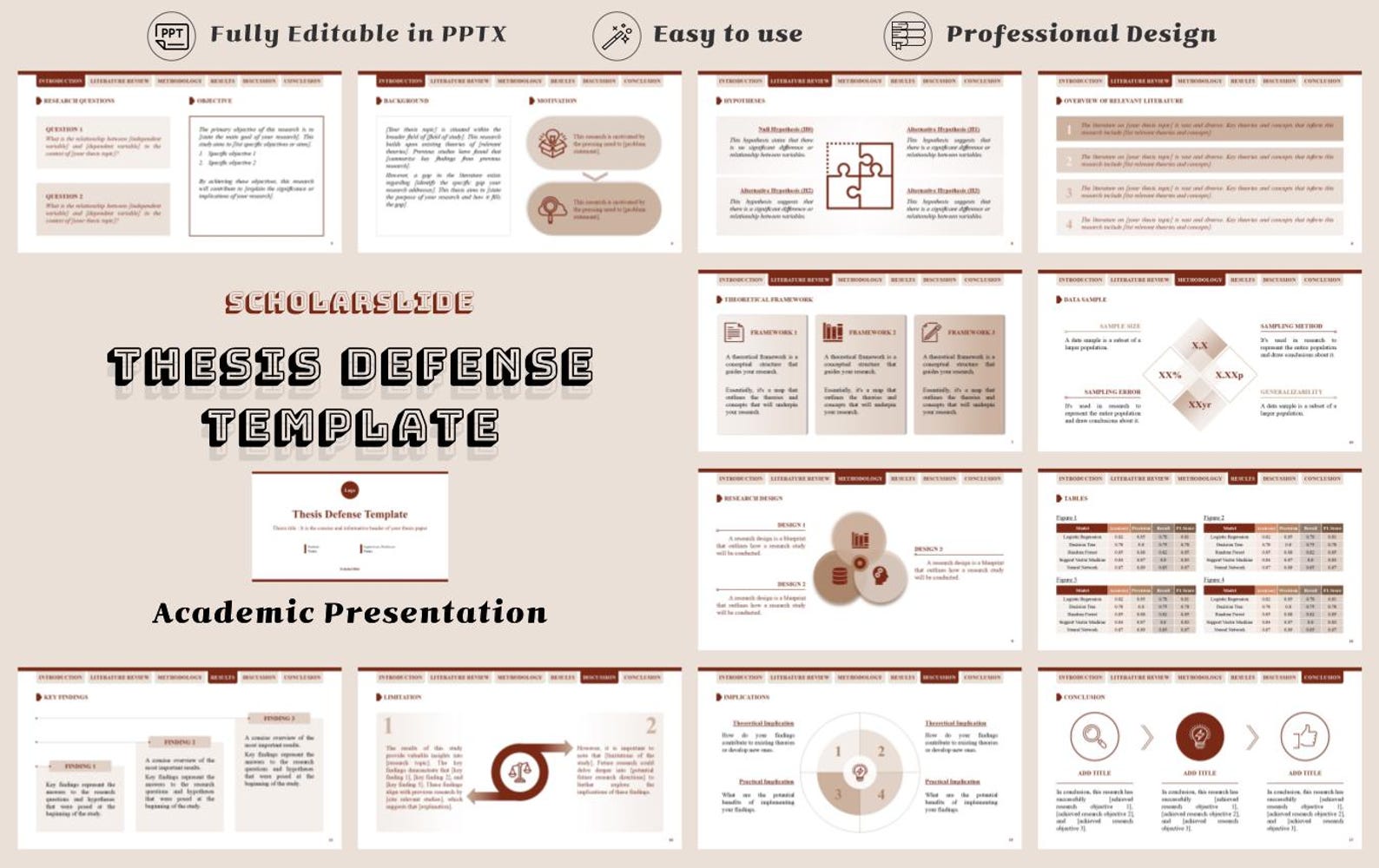 Academic Presentation | Thesis Defense Powerpoint Template | Modern ...