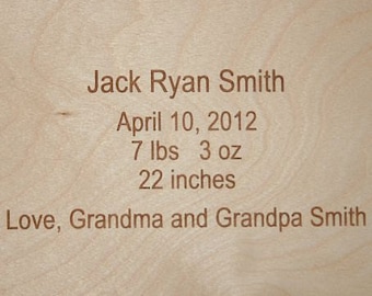 Engraving for Personalized Puzzle or Stool