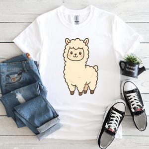 Cute Alpaca Png, Alpaca, Cartoon, Pet Lovers, Cute Animals, T-Shirt Design, DTF, Digital Download