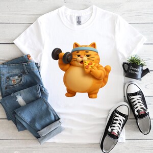 Fat Orange Cat Png, Cat Lovers Gift, Cartoon, Pet Lovers, Cute Animals, T-Shirt Design, DTF, Digital Download
