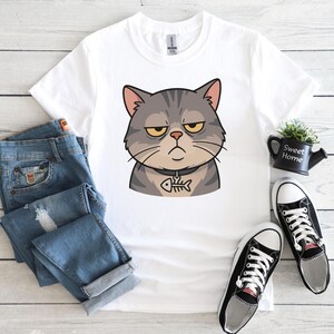 Sleepy Cat Png, Cat Lovers Gift, Cartoon, Pet Lovers, Cute Animals, T-Shirt Design, DTF, Digital Download