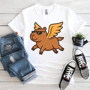 Capibara PNG, Regalo para amantes de los capibaras, Dibujos animados, Amantes de las mascotas, Animales lindos, Diseño de camiseta, DTF, Descarga digital