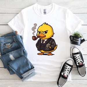 Cool Mafia Duck Png, Duck Lovers Gift, Cartoon, Pet Lovers, Cute Animals, T-Shirt Design, DTF, Digital Download