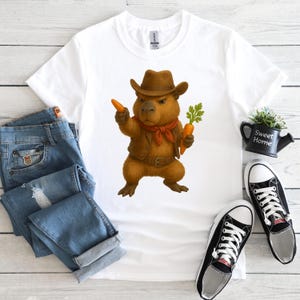 Cute Cowboy Capybara Png, Capybara Lovers Gift, Cartoon, Pet Lovers, Funny Animals, T-Shirt Design, DTF, Digital Download