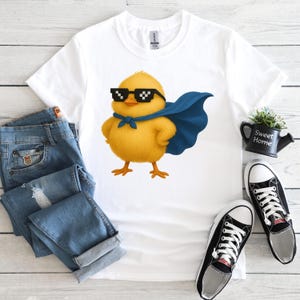 Cute chick hero Png, funny chick, Cartoon, Pet Lovers, Cute Animals, T-Shirt Design, DTF, Digital Download