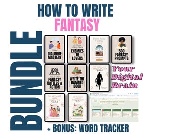 Pacote do Escritor de Fantasia: Construção de Mundo, Vilões, Diálogos, Batalhas (Livros de Exercícios Digitais)
