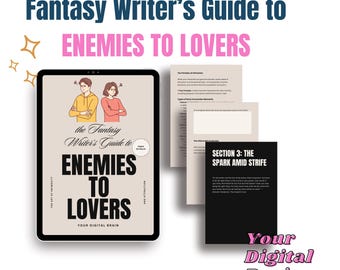 Fantasy Writer's Enemies to Lovers Digital Workbook - Novel Plotting Guide for Romance Writing, Character Development Worksheets