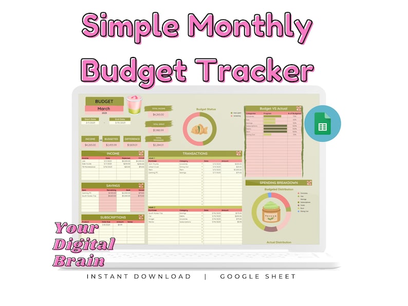 Easy Budget Tracker | Google Sheets Budget | Paycheck Budget ...