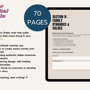 How to Write Mafia Romance Writing Workbook | 70 Page Digital Guide | Character Development | Cultural Sensitivity | Romance Writers