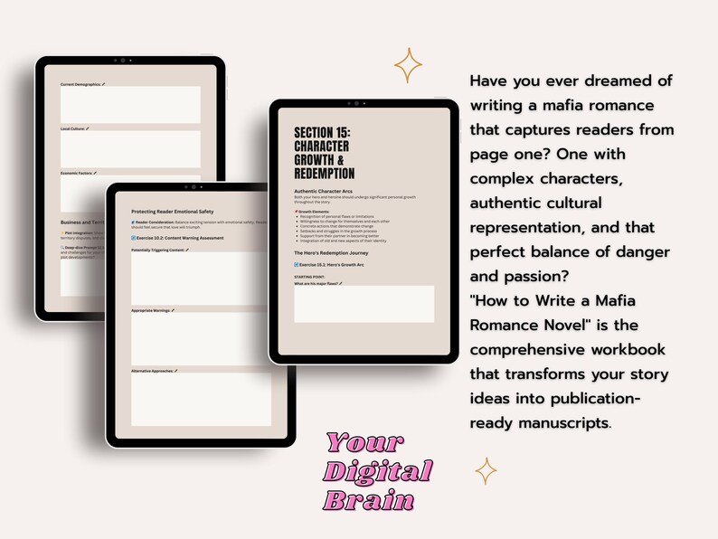 How to Write Mafia Romance Writing Workbook | 70 Page Digital Guide | Character Development | Cultural Sensitivity | Romance Writers