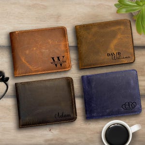 Personalized Wallet, Fathers Day Gift for Him, Mens Wallet, Engraved Wallet, Leather Wallet, Custom Wallet, Boyfriend Gift, Anniversary Gift