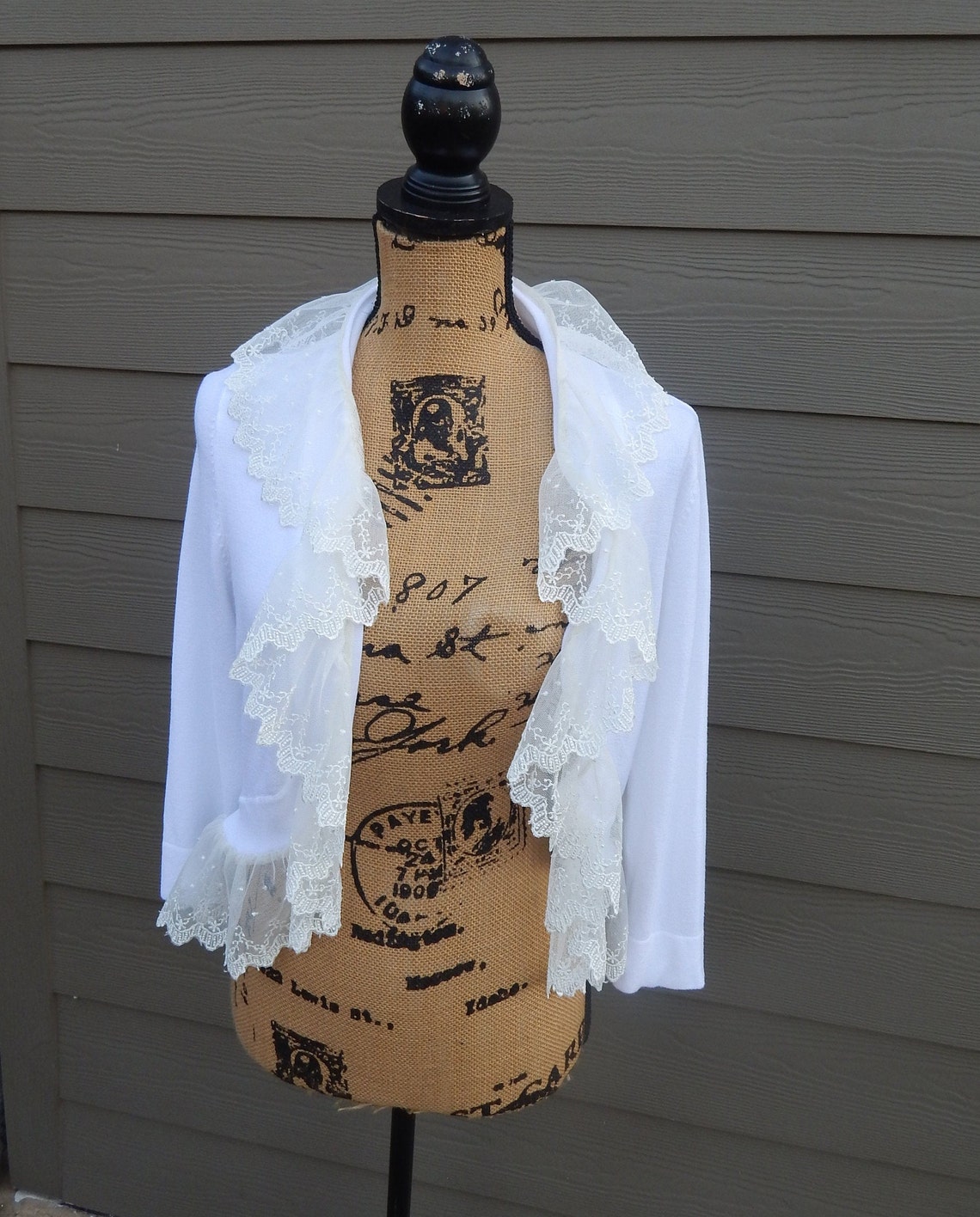 Altered Women's White Rayon/Nylon Shrug Size Medium Etsy