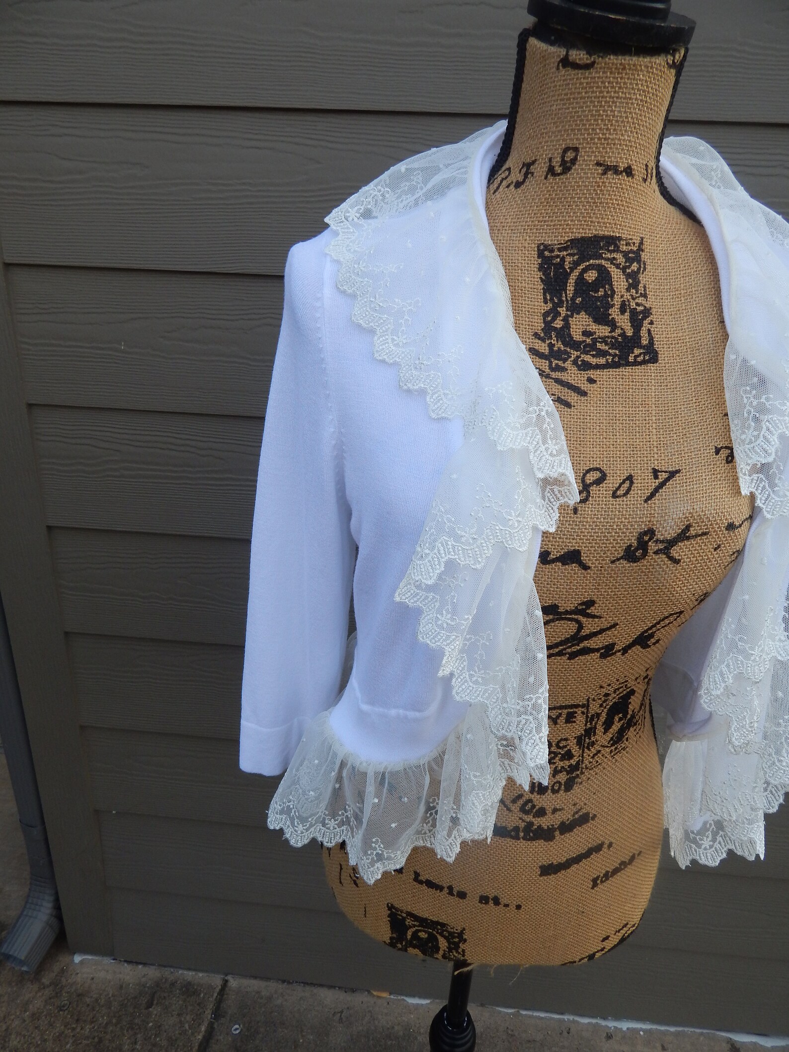 Altered Women's White Rayon/Nylon Shrug Size Medium Etsy