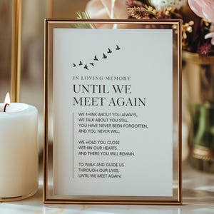 Until We Meet Again Funeral Poem for Mom, Heartfelt Memorial Poetry, Loss of Mother Tribute, Grief Support, Remembrance Keepsake