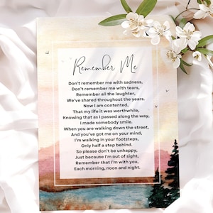 Poemas para papá en el cielo, sentido homenaje conmemorativo, poema de recuerdo, recuerdo de la pérdida de papá, letrero con poema fúnebre para padre, imprimible
