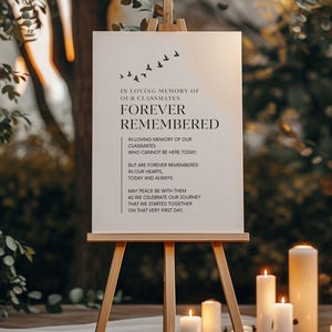 PRINTABLE In Loving Memory Poster High School Class Reunion Memorial Table, Memorial Sign for Class Reunion, Elegant Classic Decor JPG & PDF