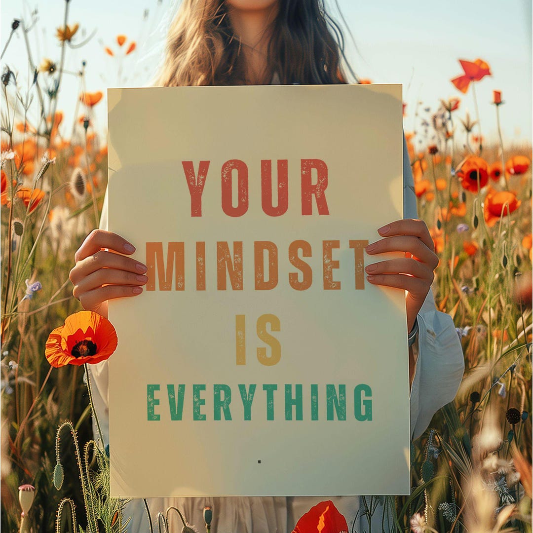 Mindset is Everything Wall Art Printable, Mental Health Poster for Teens, Motivational Poster for Women, Words of Encouragement Poster - Etsy Japan