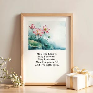 Metta Prayer Print: Loving Kindness Meditation, Zen Decor (Digital Download