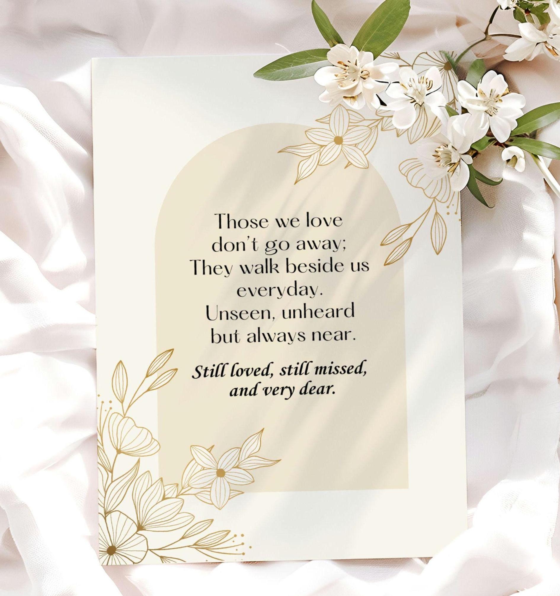 Poems for Deceased Mom, Funeral Poem Sign, Heartfelt Memorial Gift, in