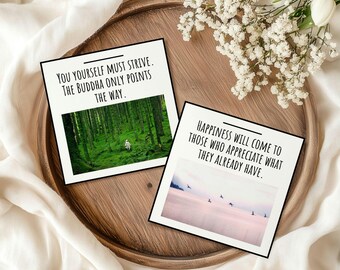 Mindfulness Cards: Buddha Wisdom Quotes for Meditation (Digital Download PDF)