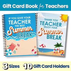 Carte-cadeau pour les vacances d'été pour les enseignants, cadeau de fin d'année unique, idées de remerciements pour les enseignants, porte-cadeau d'été amusant, téléchargement numérique PDF