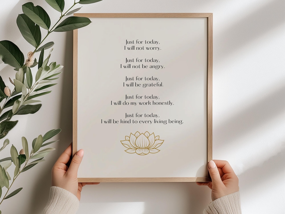 Reiki Principles Printable Wall Art Just for Today Reiki Prayer Energy ...