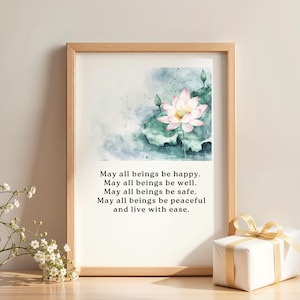 Loving Kindness Meditation Print: Metta Prayer, Yoga Studio Decor (Digital Download)