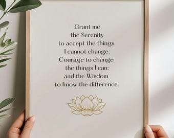 Serenity Prayer Printable Art: Inspirational Quote (Digital Download)