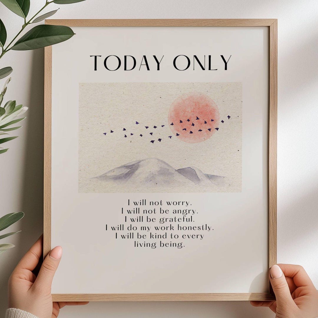 Reiki Principles Art Print: Spiritual Wall Decor (instant Download Jpgs ...